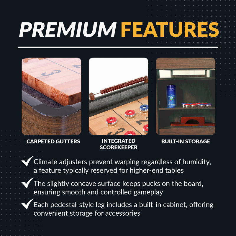 Hathaway Challenger 9-ft Shuffleboard Table - Walnut Finish — image 5