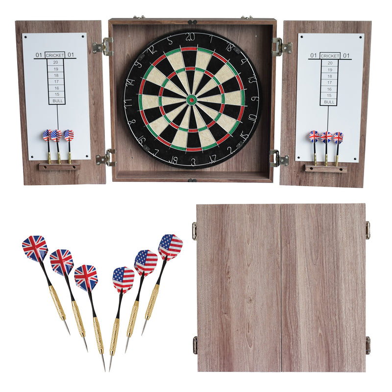 Hathaway Winchester Bristle Dartboard and Cabinet Set - Driftwood Finish — image 2