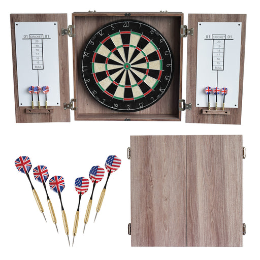 Hathaway Winchester Bristle Dartboard and Cabinet Set - Driftwood Finish — image 2