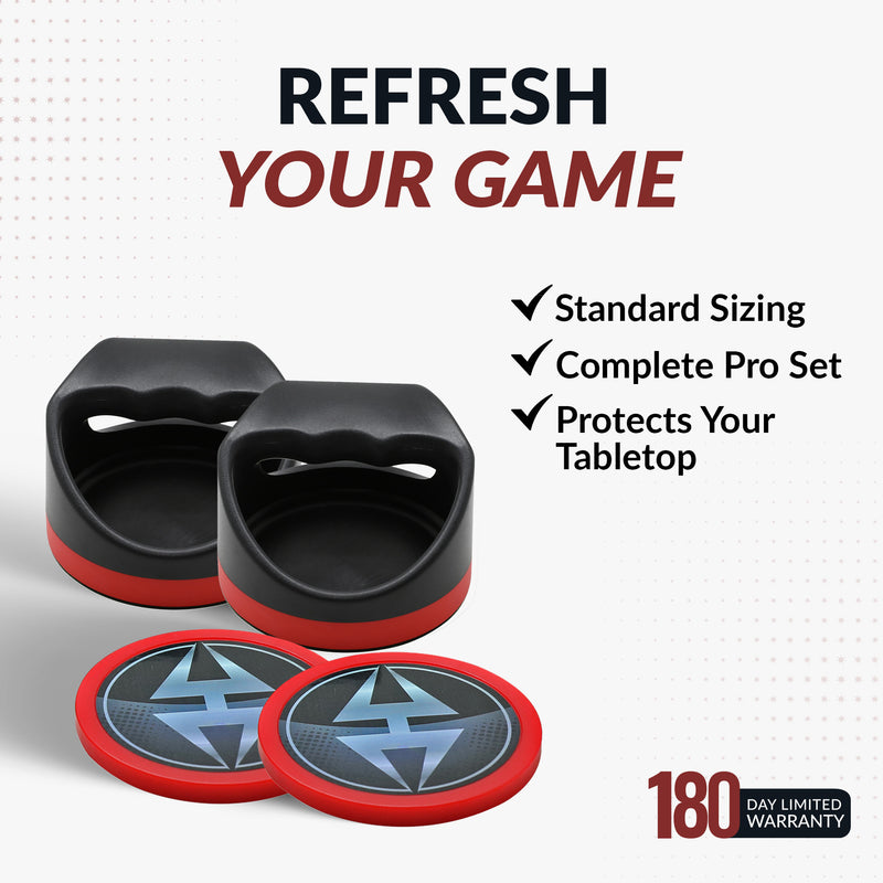 Hathaway Air Hockey 4" Strikers and Four 3" Pucks - Black and Red — image 6