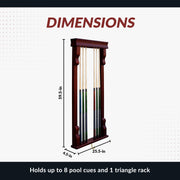 Hathaway Vintage Wall Billiard Cue Rack - Mahogany Finish — image 2