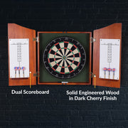 Hathaway Centerpoint Bristle Dartboard and Solid Wood Cabinet - Dark Cherry Finish — image 8
