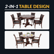 Hathaway Bridgeport 48-in Poker Table and Dining Top with 4 Arm Chairs - Walnut Finish — image 7