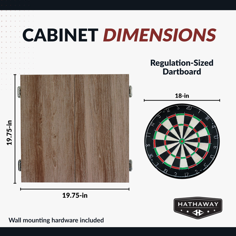 Hathaway Winchester Bristle Dartboard and Cabinet Set - Driftwood Finish — image 3