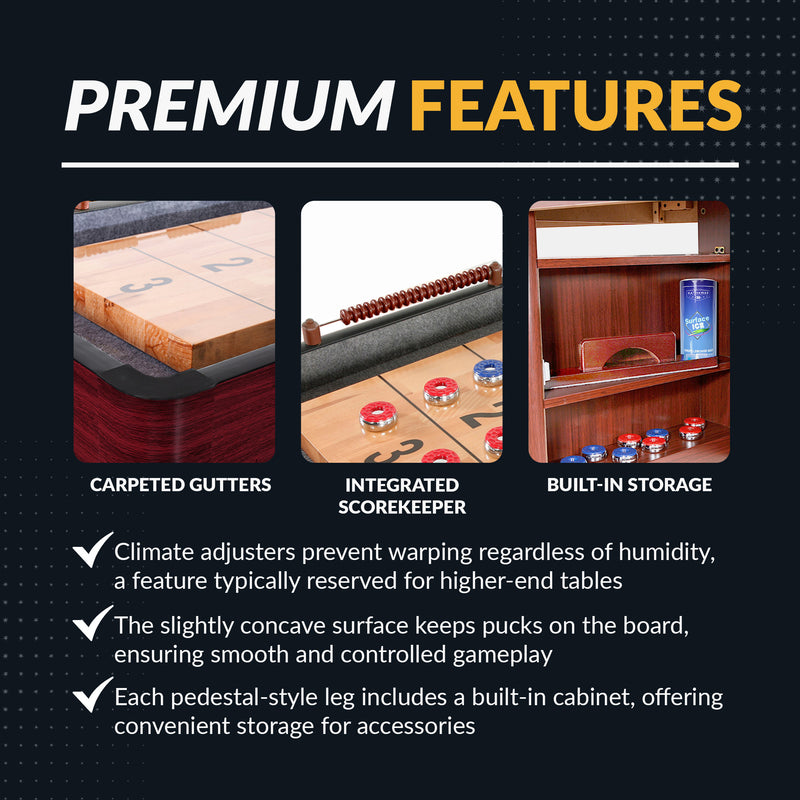 Hathaway Challenger 12-ft Shuffleboard Table - Dk Cherry Finish — image 5