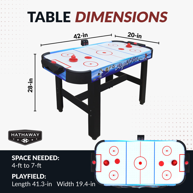 Hathaway Rapid Fire 42-in Air Hockey 3-in-1 Multi-Game Table — image 3