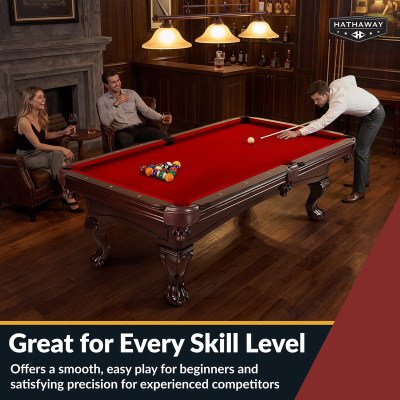 Hathaway Augusta 8-ft Pool Table - Mahogany Finish with Red Felt — image 8