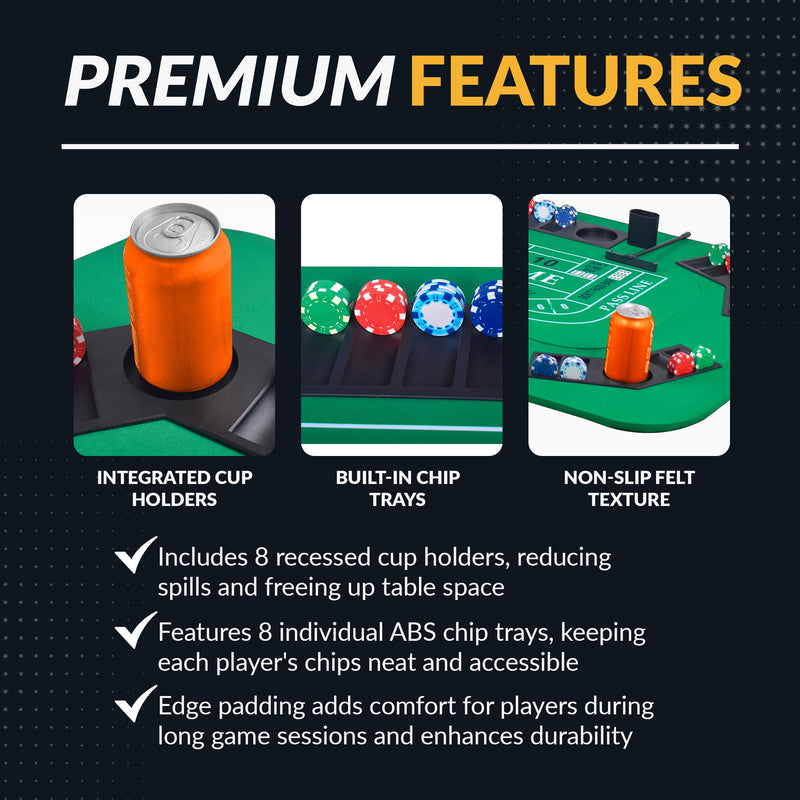 Hathaway No Limit 62-in Casino 3-in-1 Multi-Game Foldable Table Top Set — image 6