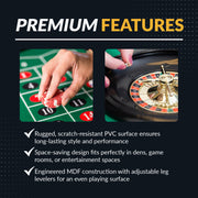Hathaway Monte Carlo 48-in Roulette Table 4-in-1 Casino Multi-Game Set - Black — image 6