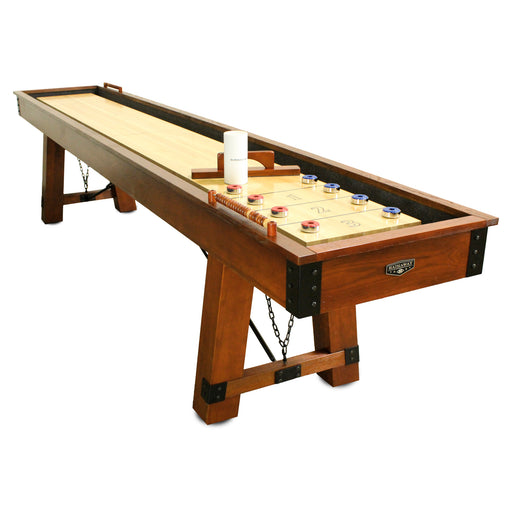 Hathaway Cheyenne 12-ft Shuffleboard Table - Rustic Oak Finish — image 1
