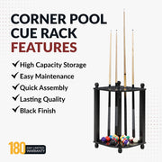 Hathaway Regent 28-in Corner Floor Billiard Cue Rack - Black Finish — image 4