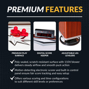 Hathaway Midtown 72" Air Hockey Table with LED Scoring - Cherry Finish — image 6