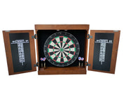 Hathaway Farmington Bristle Dartboard and Cabinet Set - Walnut Finish — image 1