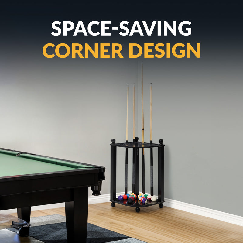 Hathaway Regent 28-in Corner Floor Billiard Cue Rack - Black Finish — image 3