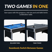 Hathaway Maverick II 7-ft Pool Table with Table Tennis Top - Black with Blue Felt — image 3