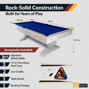 Hathaway Montecito 8-ft Pool Table- Driftwood Finish with Blue Felt — image 4