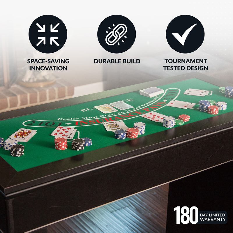 Hathaway Monte Carlo 48-in Roulette Table 4-in-1 Casino Multi-Game Set - Black — image 5