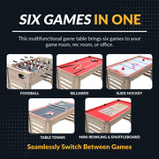 Madison 54-in Foosball 6-in-1 Multi-Game Table — image 4