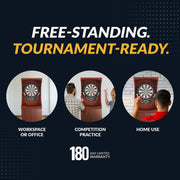 Hathaway Outlaw Electronic Dartboard and 81-in Free-Standing Cabinet - Cherry Finish — image 6