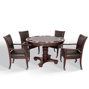Hathaway Bridgeport 48-in Poker Table and Dining Top with 4 Arm Chairs - Walnut Finish — image 2