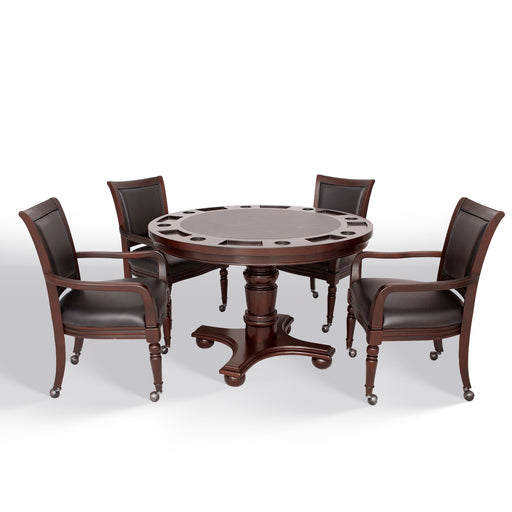 Hathaway Bridgeport 48-in Poker Table and Dining Top with 4 Arm Chairs - Walnut Finish — image 2
