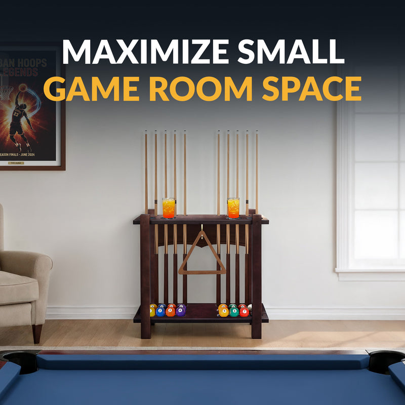 Hathaway Classic 28-in Floor Billiard Cue Rack - Mahogany Finish — image 3
