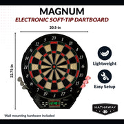 Hathaway Magnum 15.5-in Electronic Dartboard - 20 Games - Soft Tip — image 3