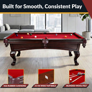Hathaway Augusta 8-ft Pool Table - Mahogany Finish with Red Felt — image 5