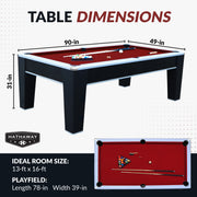 Hathaway Mirage 90-in Pool Table - Black and Silver with Dark Red Felt — image 2