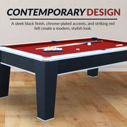 Hathaway Mirage 90-in Pool Table - Black and Silver with Dark Red Felt — image 7