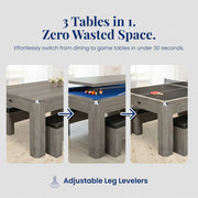 Hathaway Newport 7-ft Pool Table Combo Set with Benches - Rustic Grey with Blue Felt — image 3