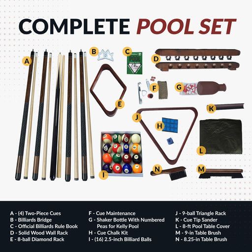 Hathaway Deluxe Billiards Accessory Kit - Walnut Finish — image 2