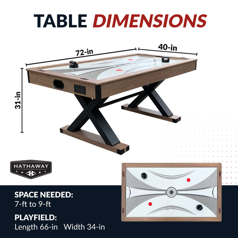 Hathaway Excalibur 72" Air Hockey Table with LED Scoring and Table Tennis Top — image 3