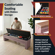 Hathaway Newport 7-ft Pool Table Combo Set with Benches - Light Oak with Red Felt — image 7