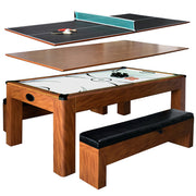 Hathaway Sherwood 7-ft Air Hockey Table Combo Set with Benches — image 1