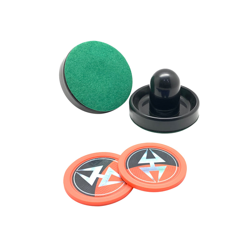 Hathaway Air Hockey 3" Strikers and 2.5" Pucks - Black and Orange — image 5
