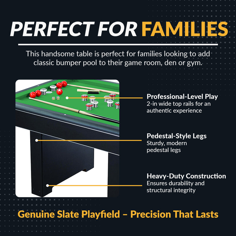 Hathaway Renegade 54-in Bumper Pool Table - Slate - Black with Green Felt — image 3