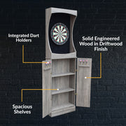 Hathaway Westwood Bristle Dartboard and 84-in Free-Standing Cabinet - Rustic Gray — image 8