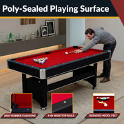 Hathaway Spartan 6-ft Pool Table with Table Tennis Top - Black with Red Felt — image 5
