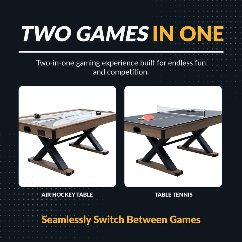 Hathaway Excalibur 72" Air Hockey Table with LED Scoring and Table Tennis Top — image 4