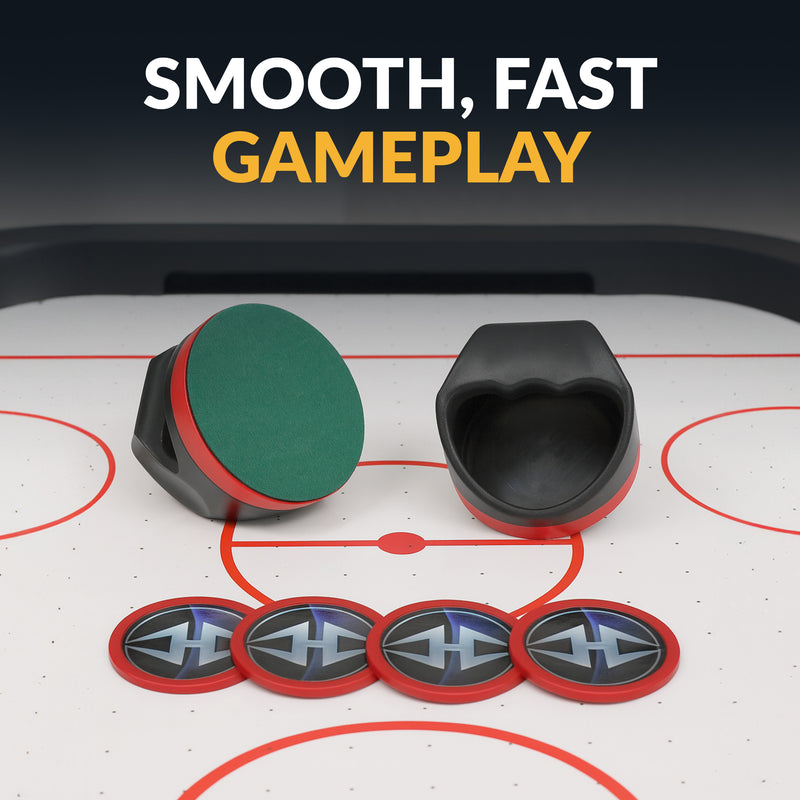 Hathaway Air Hockey 4" Strikers and Four 3" Pucks - Black and Red — image 7