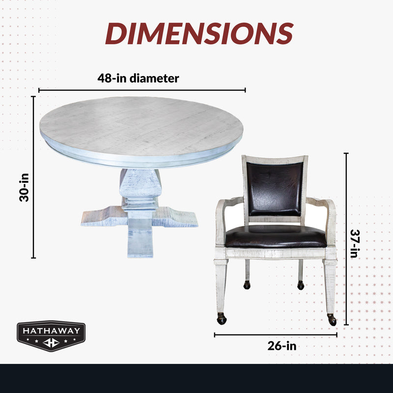 Hathaway Montecito Dining and Poker Table Set - Driftwood — image 3