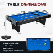 Hathaway Hustler 8-ft Pool Table with Ball Return - Black with Blue Felt — image 2