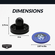 Hathaway Air Hockey 3.75" Strikers and 2.87" Pucks - Black and Blue — image 2