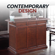Hathaway Ridgeline 60-in Hardwood Home Bar with Storage - Mahogany Finish — image 8