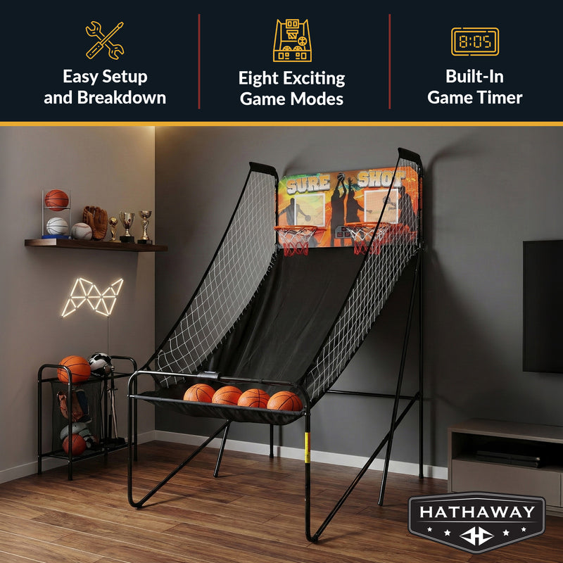 Hathaway Sure Shot 81-in Dual Basketball Arcade Game with LED Scoring — image 3
