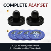 Hathaway Air Hockey 3.75" Strikers and 2.87" Pucks - Black and Blue — image 3