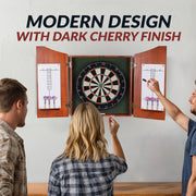 Hathaway Centerpoint Bristle Dartboard and Solid Wood Cabinet - Dark Cherry Finish — image 5