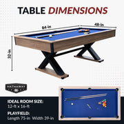 Hathaway Excalibur 7-ft Pool Table - Driftwood Finish with Blue Felt — image 2