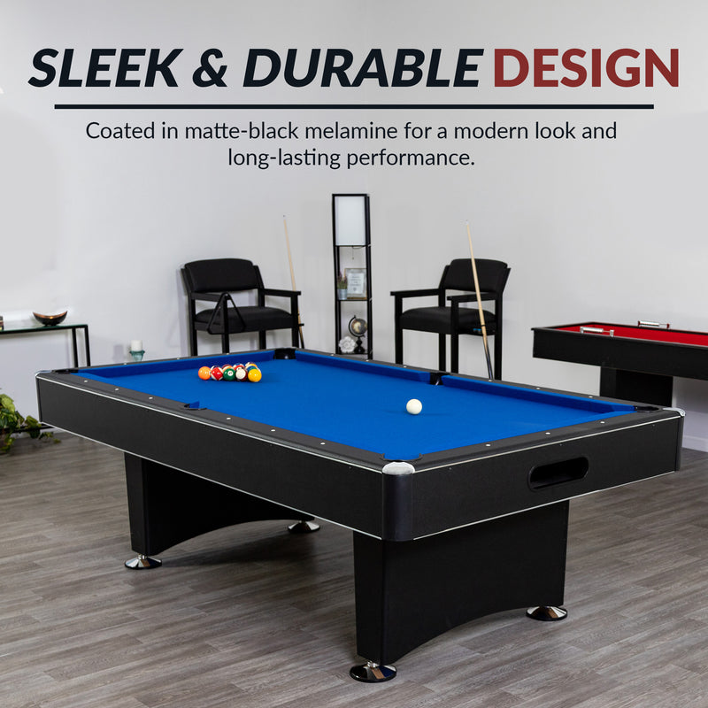 Hathaway Hustler 7-ft Pool Table with Ball Return - Black with Blue Felt — image 7